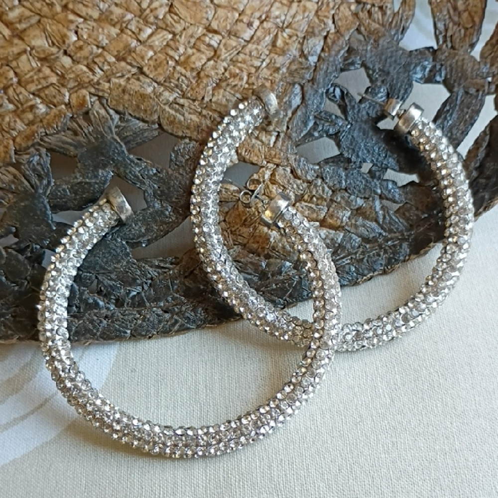 Rhinestone Hoop Earrings